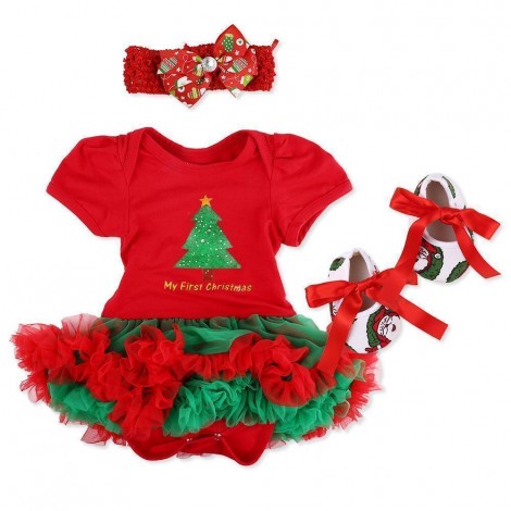 Reborn Baby Doll Clothes Outfit For 20-24 Inch Reborns Newborn Matching Clothing Red Dress Four-Piece Set Kids Toys Gift
