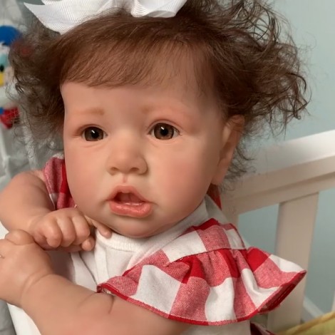 22'' Pretty Erica With Brown Hair And Eyes Reborn Baby Doll Girl, Lifelike Realistic Baby Doll