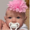 22'' Little Adele With No Hair And Blue Eyes , Lifelike Real Handmade Baby Doll Reborn