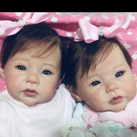 20 '' Real Lifelike Twins Sister Fidelia and Fiona Reborn Baby Doll Girl