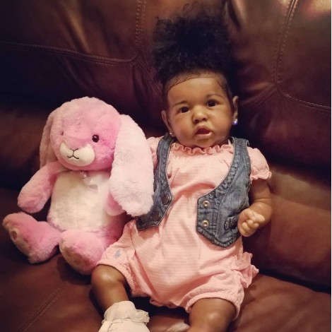 22'' Little Kisa Reborn Baby Doll Girl, Lifelike Soft Vinyl Doll, Children Gifts