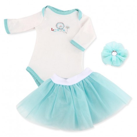 Cute Doll Clothing Suit White Romper Jumpsuit Dress Socks Outfits For 20-22 Inch Reborn Baby Girl Doll