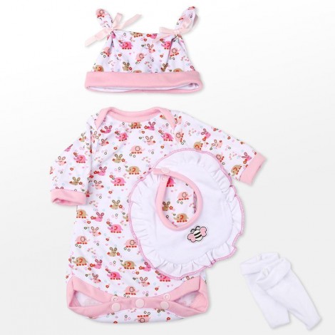 Reborn Dolls Baby Clothes Pink Outfit For 20