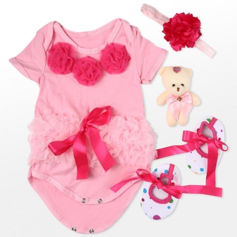 Reborn Dolls Baby Clothes Pink Outfits For 20