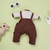 Brown Striped T Plus Brown Monkey Strap Skirt For 22'' Reborn Baby Doll Boy/Girl