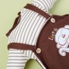 Brown Striped T Plus Brown Monkey Strap Skirt For 22'' Reborn Baby Doll Boy/Girl