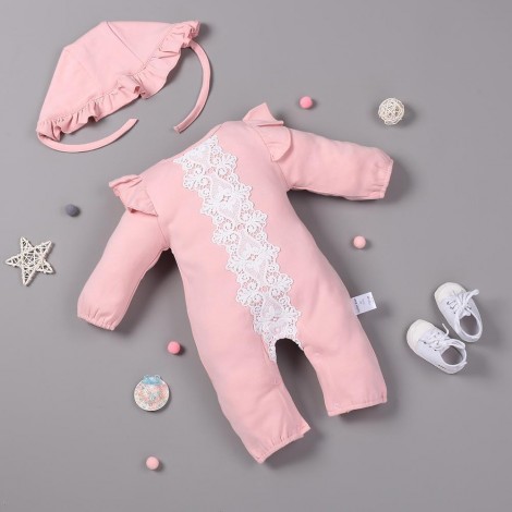 Pink Lace Sweet Princess Bodysuit For 22'' Reborn Baby Doll Girl