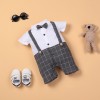 White Gray Shirt Short Sleeve Bodysuit For 22'' Reborn Baby Doll Boy