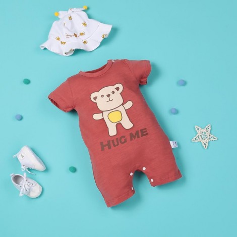 Real Bear Cartoon Red Jumpsuit For 22'' Reborn Baby Doll Boy/Girl