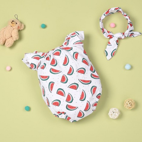 Summer Cool White Sweet Watermelon Jumpsuit For 22'' Reborn Baby Doll Girl