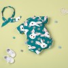 Summer Cool Green Cartoon Rabbit Jumpsuit For 22'' Reborn Baby Doll Girl