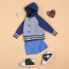 Grey Button Jacket And Blue Pant Set For 22'' Reborn Baby Doll Boy