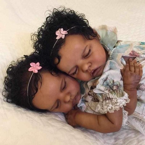 [NEW]17 '' Real Lifelike Twins Sister Atalanta and Celeste Reborn Baby Doll Girl