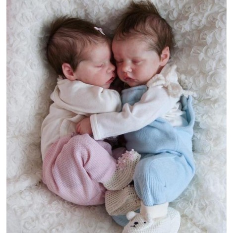 17 '' Real Lifelike Twins Sister Debbie And Deborah Sleeping Reborn Baby Doll Girl , Birthday Present Gift