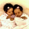 17 '' Real Lifelike Twins Sister Johan  And Lloyd Sleeping Reborn Baby Doll Girl , Birthday Present Gift