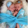 17 '' Real Lifelike Twins Sister Amy And May Sleeping Reborn Baby Doll Girl , Birthday Present Gift