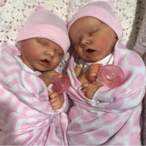 17 Inch Real Lifelike Twins  Jorge And Tina Reborn Baby Doll Girl