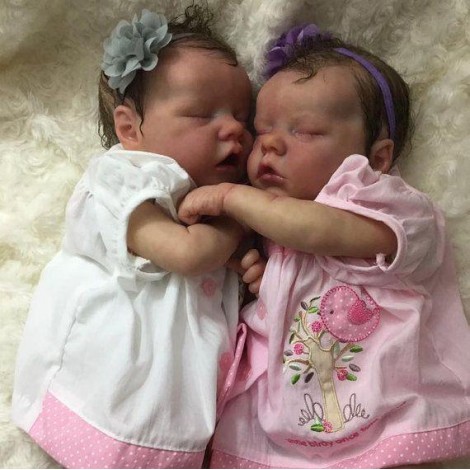 17 Inch Real Lifelike Twins  Olga And Cortney Reborn Baby Doll Girl