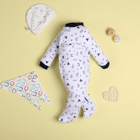 Casual White Letter Jumpsuit For 22'' Reborn Baby Doll Boy