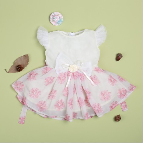 Cute Flower Pink Lace Dress For 22'' Reborn Baby Doll Girl