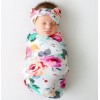 Adorable Baby Swaddle Blanket And Headband Set