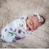 Adorable Baby Swaddle Blanket And Headband Set