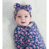 Adorable Baby Swaddle Blanket And Headband Set