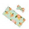 Adorable Baby Swaddle Blanket And Headband Set