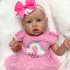 22'' Little Bald Cute Holland With Blue Eyes, Lifelike Handmade Soft Body Toy, Weighted Reborn Baby Girl
