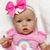 22'' Little Bald Cute Holland With Blue Eyes, Lifelike Handmade Soft Body Toy, Weighted Reborn Baby Girl