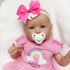 22'' Little Bald Cute Holland With Blue Eyes, Lifelike Handmade Soft Body Toy, Weighted Reborn Baby Girl