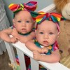 22'' Twin Sisters Little Veda And Sariah Reborn Baby Doll Girl, Handmade Weighted Vinyl Silicone  Babies Dolls
